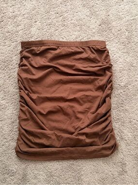 SHEIN Brown Ruched Mini Skirt